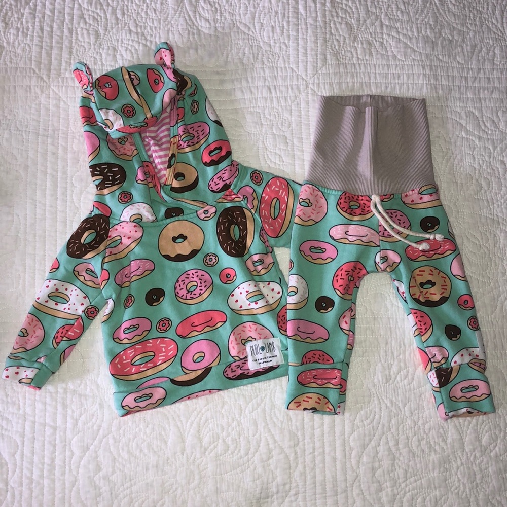 Precious PURL LAMB donut hoodie set - 6-12mo